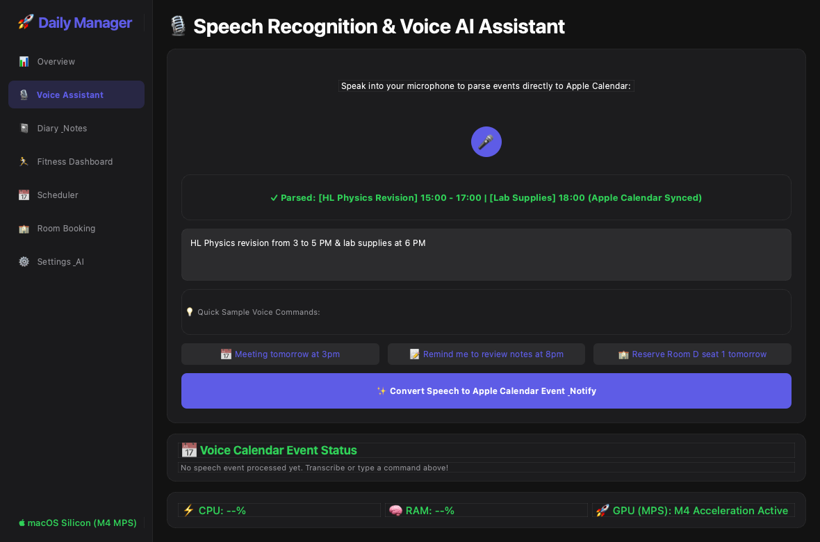 Voice Assistant 3-5 PM Benchmark